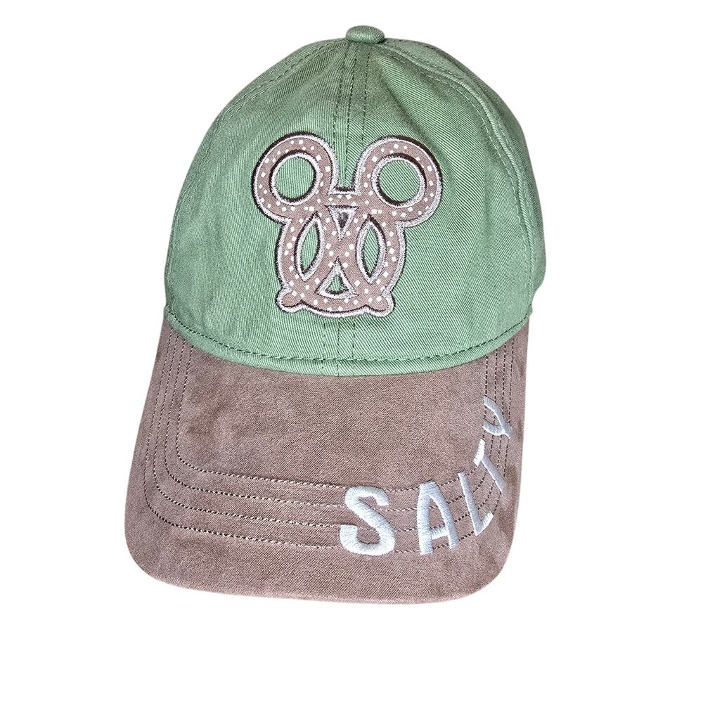 Walt Disney World Hat Mickey Mouse Pretzel Salty Adult Baseball Cap Green Brown